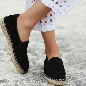 Blondo Black Suede Espadrille Loafers